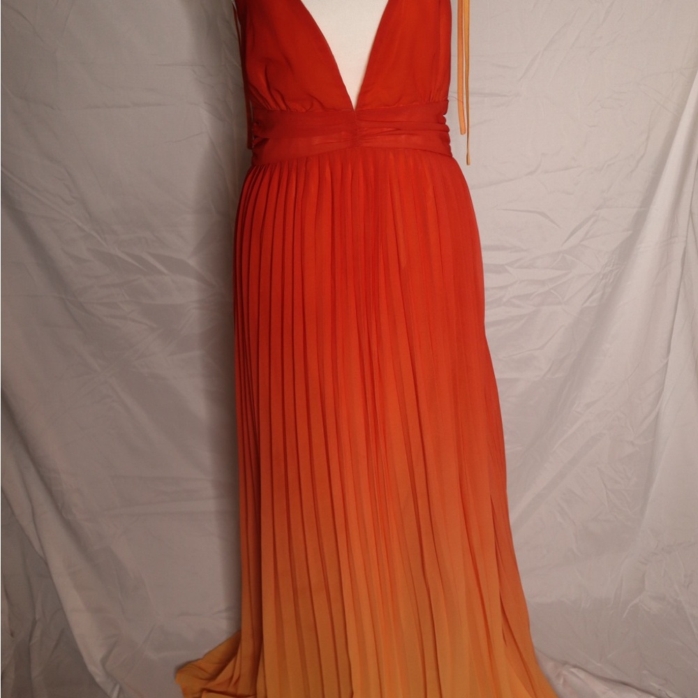 Fashion Nova Vibrant Orange Gradient Maxi Dress